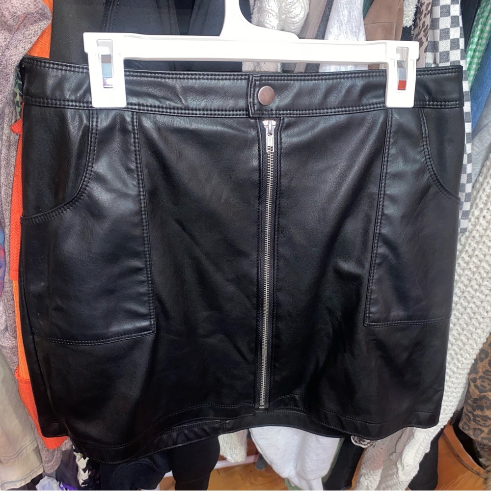No Boundaries Black Faux Leather Mini Skirt